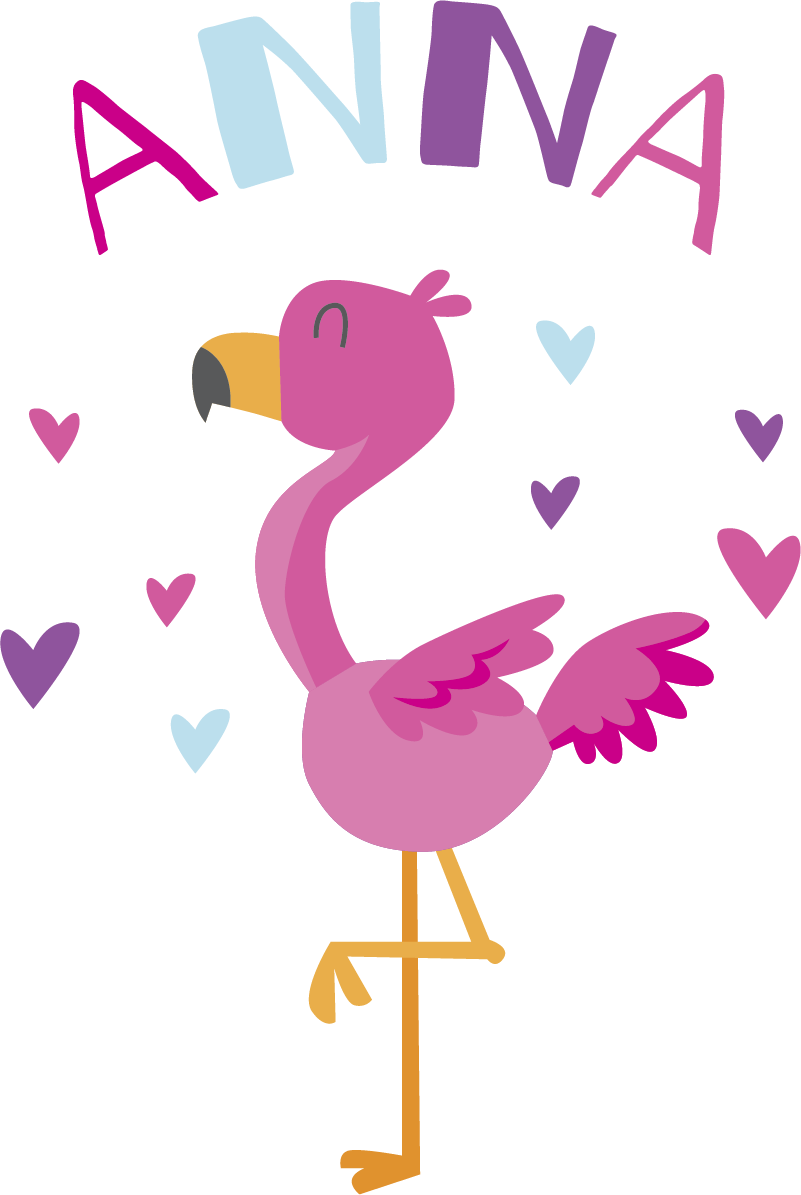 Vinylmatta barn flamenco anpassningsbar - Tenstickers