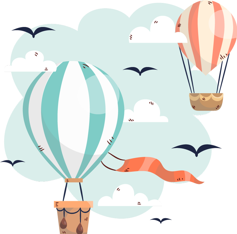 Vinylmatta barn ballonger och moln - Tenstickers