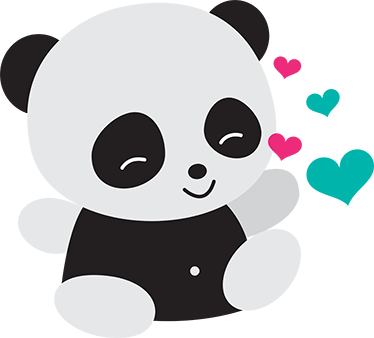 Vinylmatta barn söt björn panda - Tenstickers
