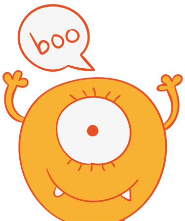 Vinylmatta barn monsterklistermärke gul - Tenstickers