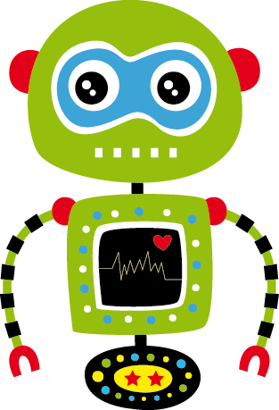 Grön robot vinylmatta barn - Tenstickers