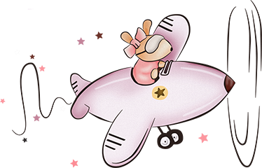 Vinylmatta barn liten mus på ett fly - Tenstickers