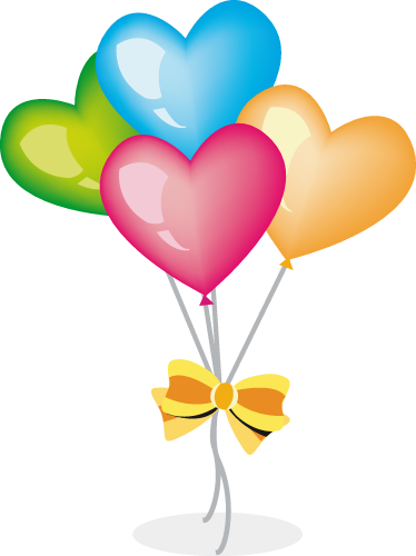 Vinylmatta barn med hjärtformade luftballonger - Tenstickers