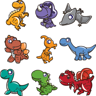 Vinylmatta barn dinosaurklistermärken för bebisar - Tenstickers