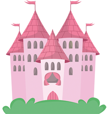 Vinylmatta barn rosa slott - Tenstickers