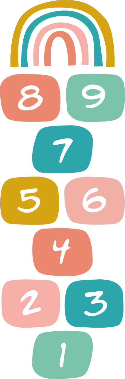 Vinylmatta barn hoppmatta med regnbåge - Tenstickers