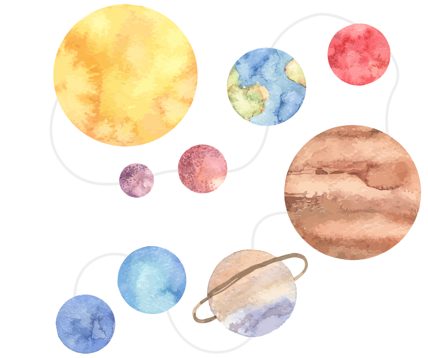 Vinylmatta barn solsystemkarta - Tenstickers