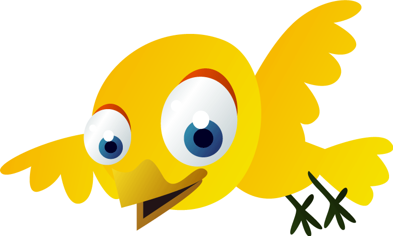 Vinylmatta barn med gul flygande fågel - Tenstickers