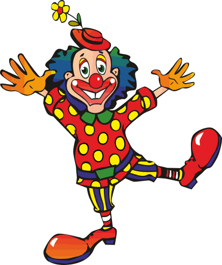 Dansande färgglad clown vinylmatta barn - Tenstickers