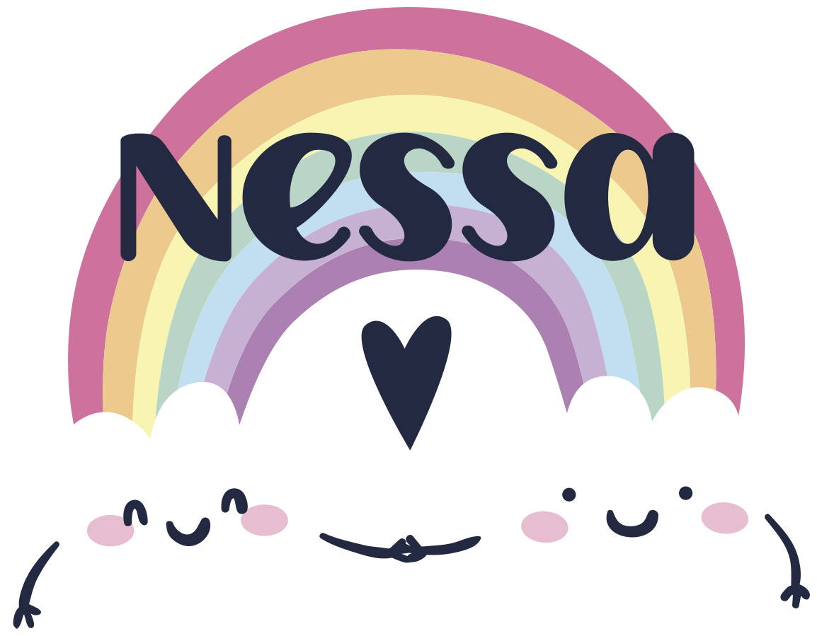 Vinylmatta barn med personlig regnbåge - Tenstickers