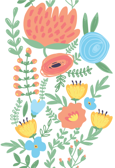 Vinylmatta barn blommotiv för dörrar - Tenstickers