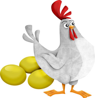 Vinylmatta barn fe med gyllene ägg - Tenstickers