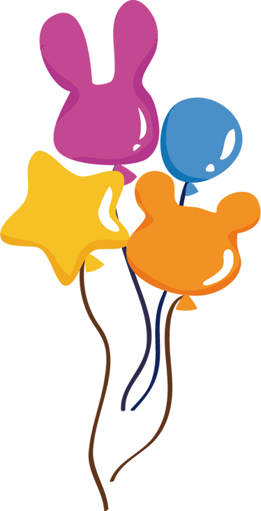 Vinylmatta barn med djurformade ballonger - Tenstickers