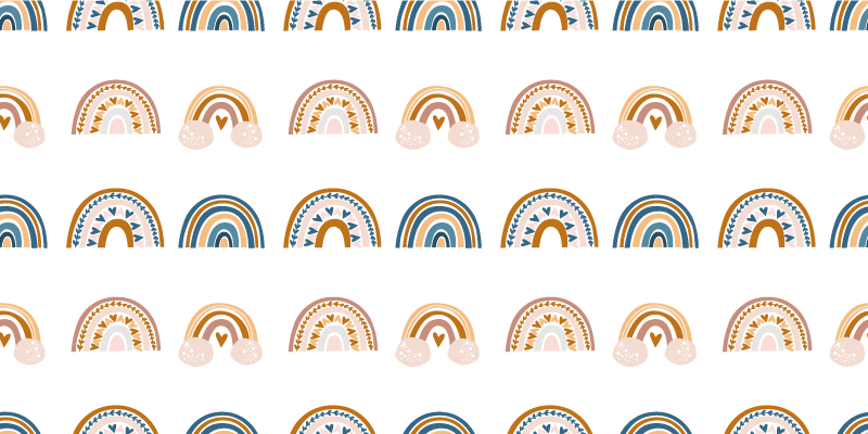 Vinylmatta barn handritad höstregnbåge mönster - Tenstickers