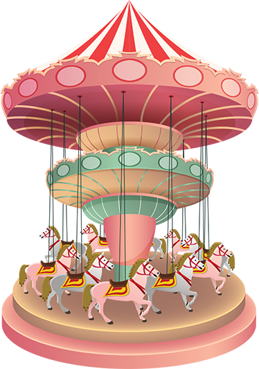Vinylmatta barn karusell med rättvisa - Tenstickers