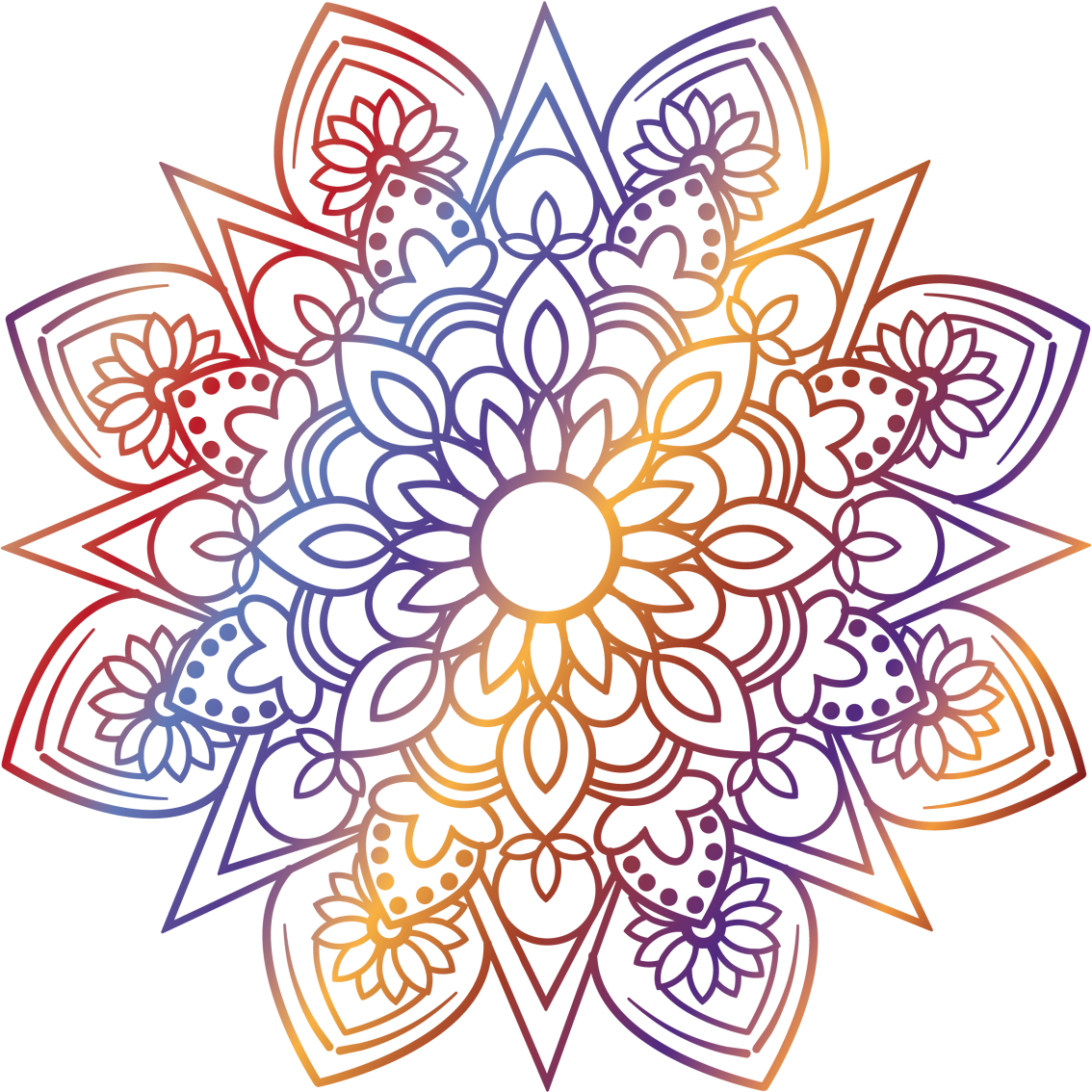 Vinylmatta sovrum vivid brinnande mandala - Tenstickers