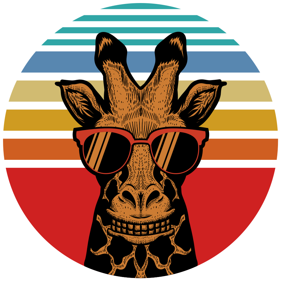 Vinylmatta sovrum hipster giraff - Tenstickers