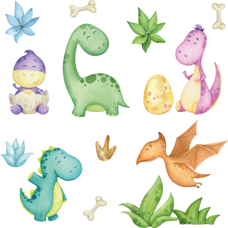 Vinylmatta sovrum nordisk dinosaurritad - Tenstickers
