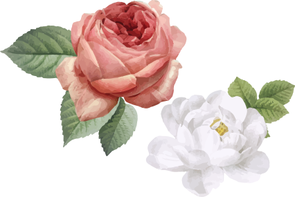 Vinylmatta sovrum vita och rosa rosor - Tenstickers