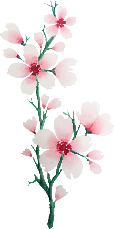 Vinylmatta sovrum med söta vita blommor design - Tenstickers