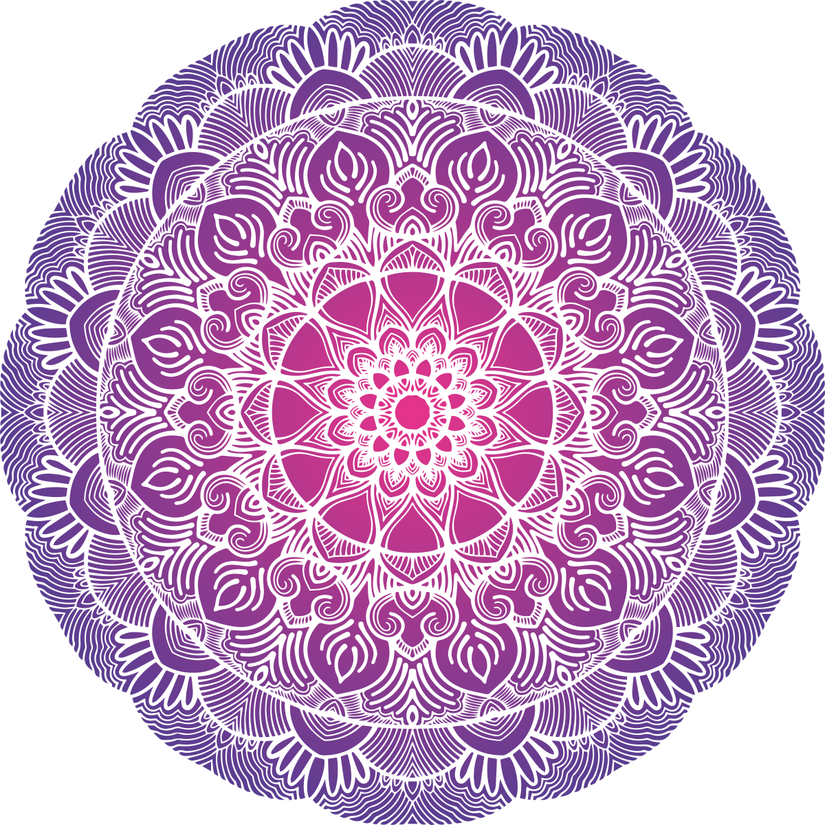 Vinylmatta sovrum lila livets blomma mandala - Tenstickers