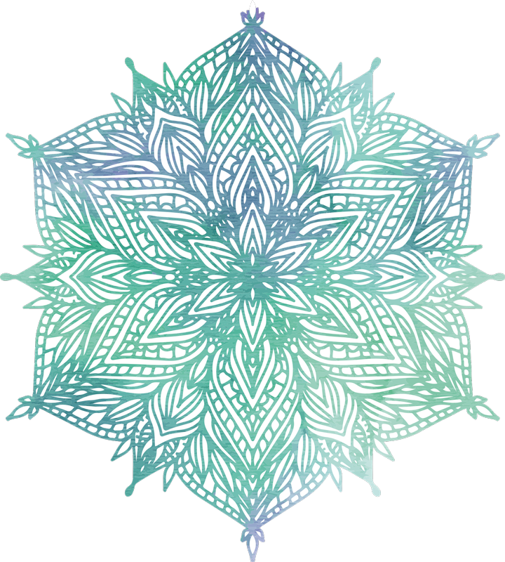 Vinylmatta sovrum turkos mandala - Tenstickers