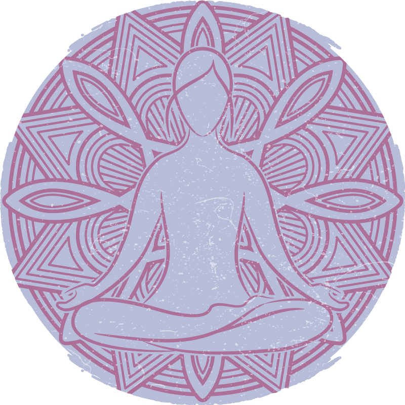 Vinylmatta sovrum yoga lotusblomma - Tenstickers