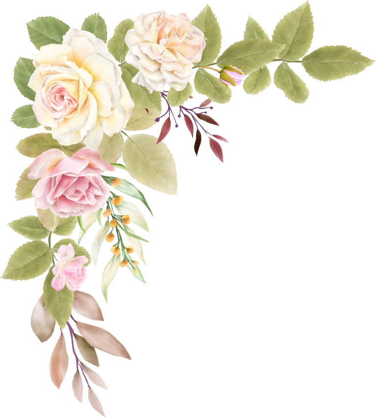 Vinylmatta sovrum rosa och vita rosor - Tenstickers