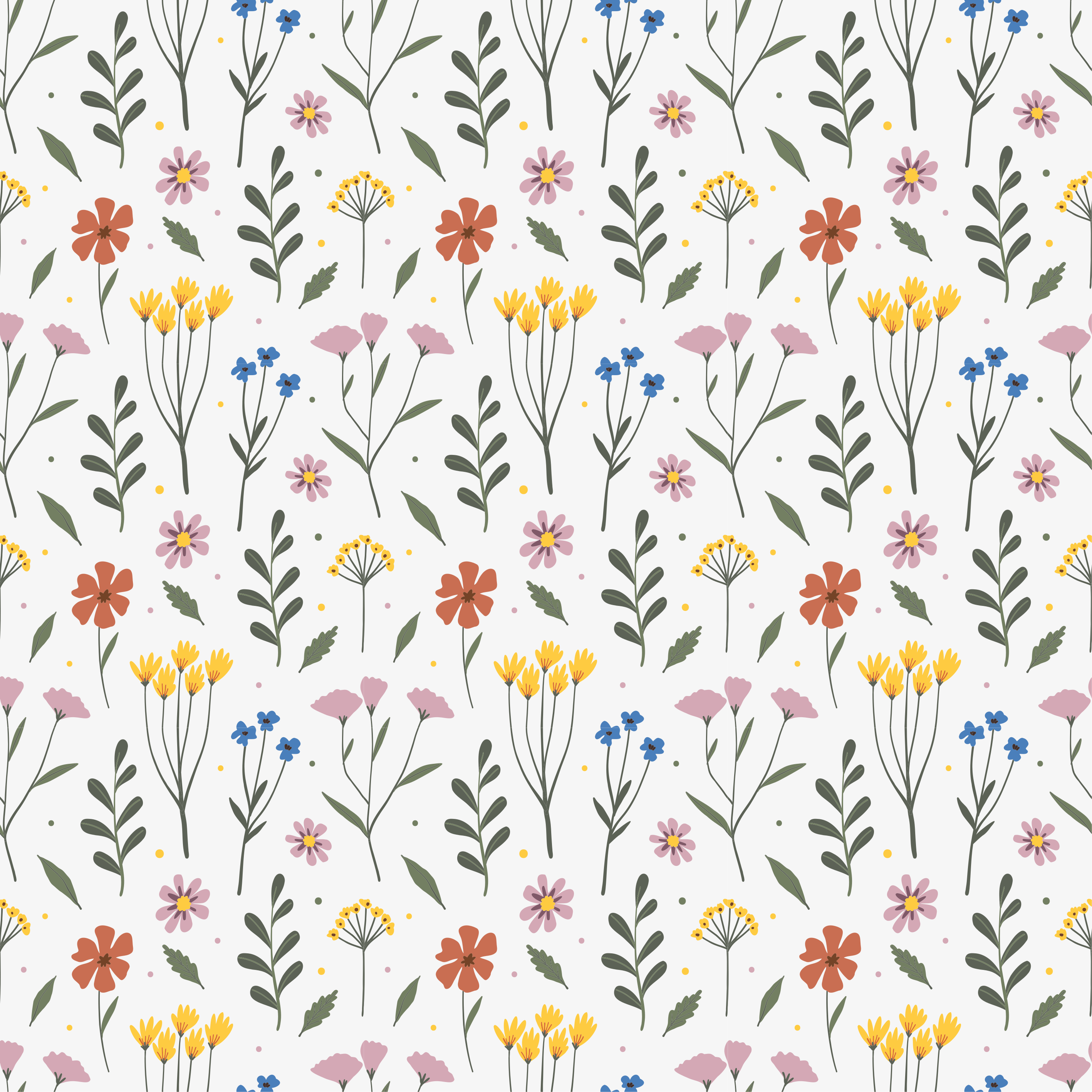 Vinylmatta sovrum mönster av flerfärgade blommor - Tenstickers