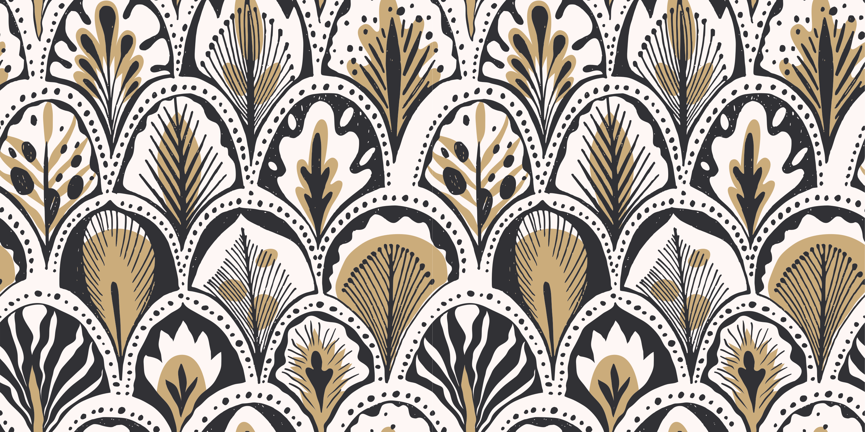 Vinylmatta sovrum art deco fläktmönster - Tenstickers
