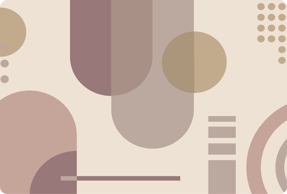 Vinylmatta sovrum brun geometrisk modern konst - Tenstickers
