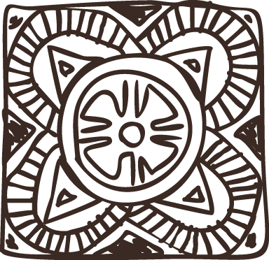 Vinylmatta sovrum etniska blommor plattor - Tenstickers