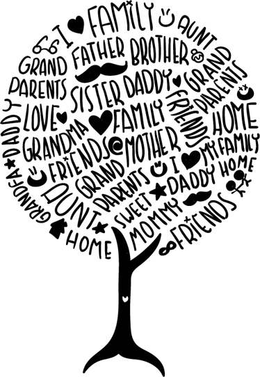 Familjebegrepp vinylmatta sovrum - Tenstickers