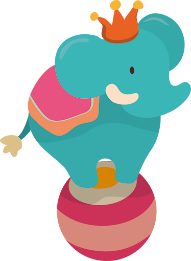 Vinylmatta barn balancerande elefant - Tenstickers