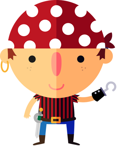 Vinylmatta barn piratillustration - Tenstickers