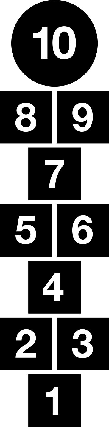 Vinylmatta spel hoppmatte rutor - Tenstickers