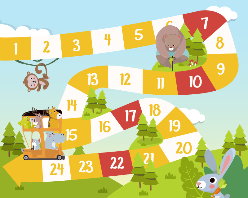 Vinylmatta spel tecknad djurliv - Tenstickers