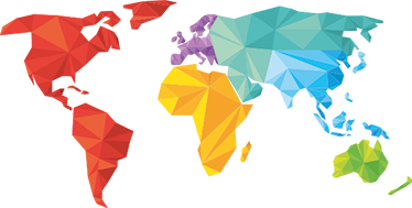 Vinylmatta världskarta geometrisk väggkarta - Tenstickers