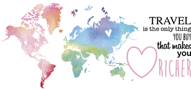 Vinylmatta världskarta och text om att resa en - Tenstickers