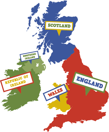 Vinylmatta världskarta färgglada storbritannien - Tenstickers