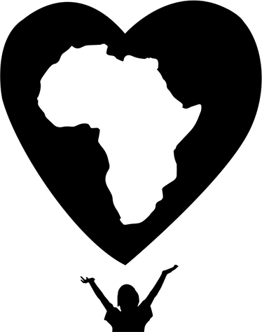 Vinylmatta världskarta afrika hjärta - Tenstickers