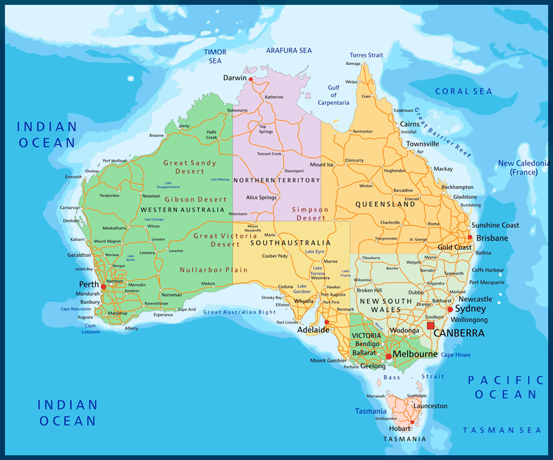 Vinylmatta världskarta politisk karta australien - Tenstickers