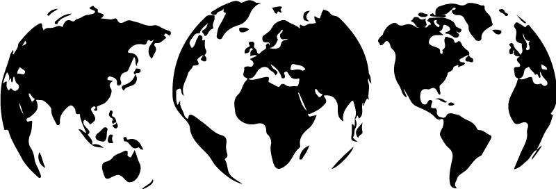 Vinylmatta världskarta 3 jordkart över varje kontinent - Tenstickers