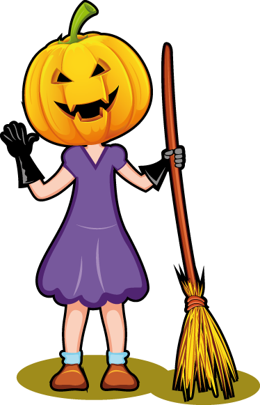 Vinylmatta barn halloweenillustration - Tenstickers