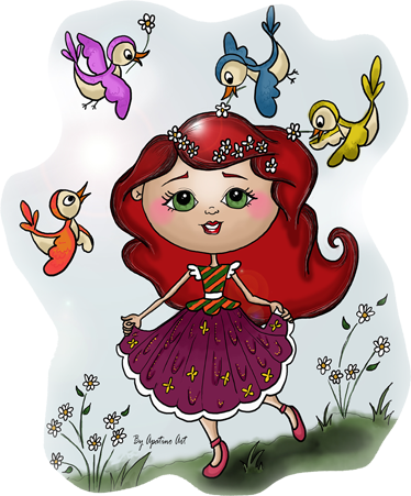 Vinylmatta barn flicka på landet - Tenstickers