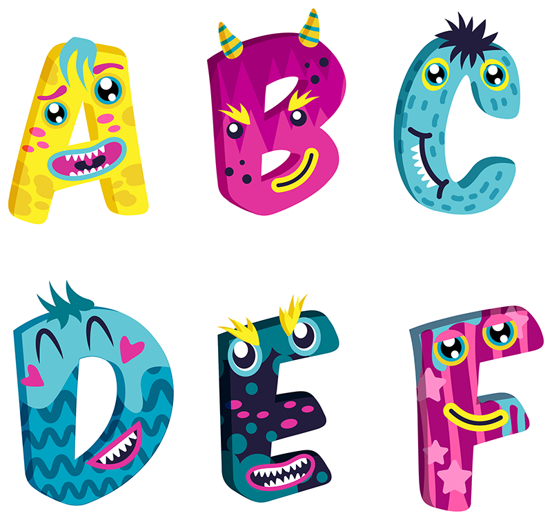 Vinylmatta barn abc-bokstäver - Tenstickers