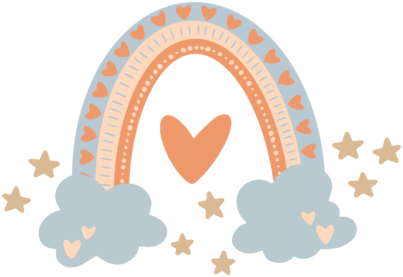 Vinylmatta barn pastellfärger regnbåge - Tenstickers