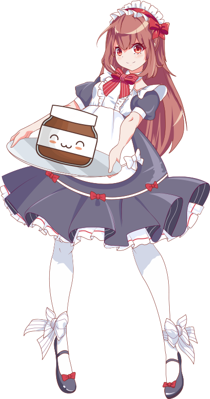 Vinylmatta barn animeflicka med nutella - Tenstickers