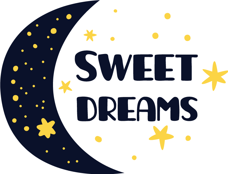 Vinylmatta barn söta drömmar med måne och stjärnor - Tenstickers