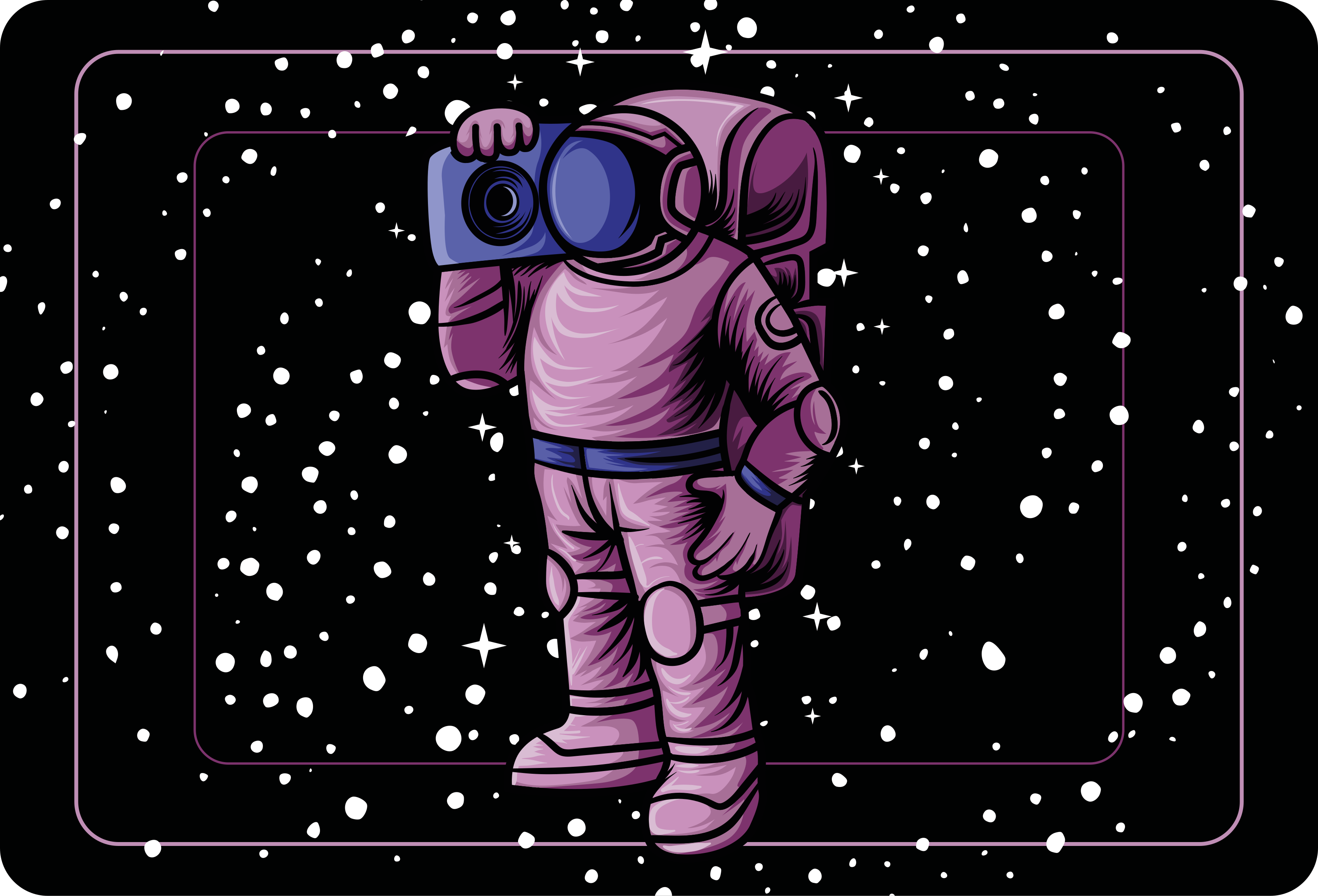 Vinylmatta barn astronaut som håller radioband - Tenstickers